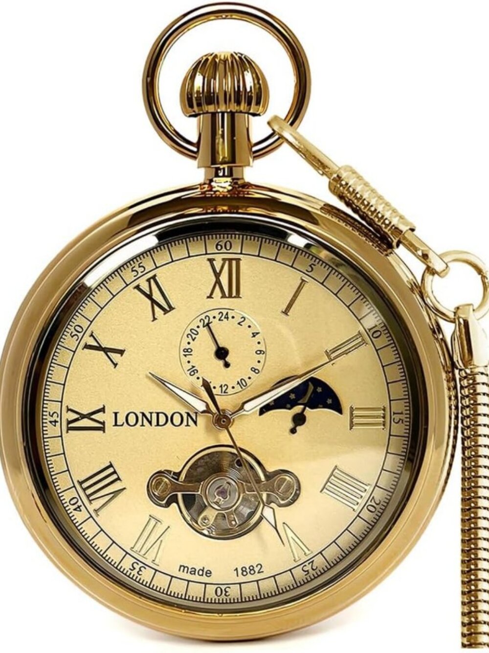 Classic Mechanical Pocket Watch for Men with Chain - Vintage Style Timepiece